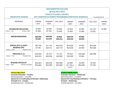 WESTMINSTER COLLEGE Spring 2014-2016 Hickory