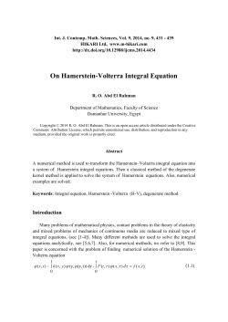 On Hamerstein-Volterra Integral Equation