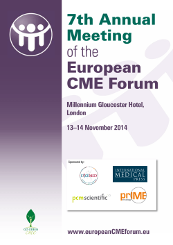 7th Annual Meeting of the European CME Forum