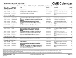 Current CME Calendar - Summa Medical Education