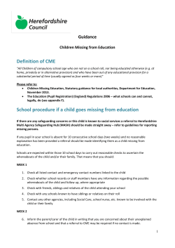 Herefordshire Council CME guidance