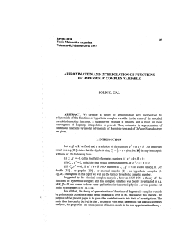 APPROXIMATION AND INTERPOLATION OF