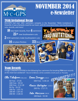 November Newsletter - McCallie / GPS Aquatics