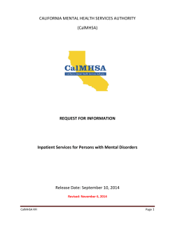 Revised: CalMHSA RFI