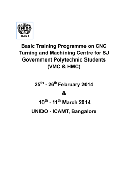 Basic Training Programme on CNC Turning and - UNIDO
