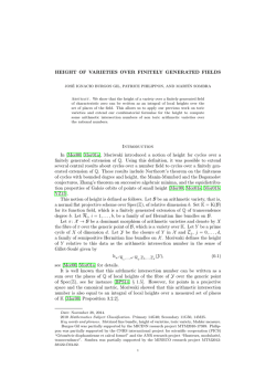 HEIGHT OF VARIETIES OVER FINITELY GENERATED FIELDS