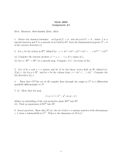 Math 4B03 Assignment #1 Due: Monday, September 22nd, 2014 1