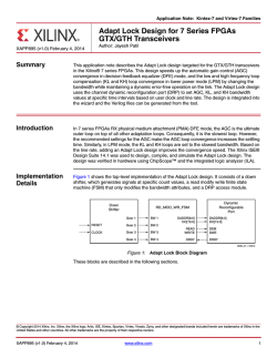 XAPP895 - Adapt Lock Design for 7 Series FPGAs GTX/GTH