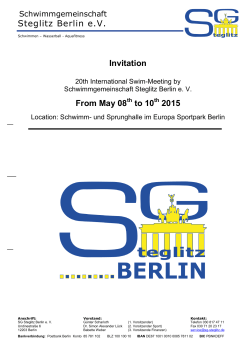 Invitation - Schwimmgemeinschaft Steglitz Berlin