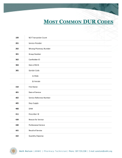 MOST COMMON DUR CODES