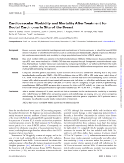cardiovascular Morbidity and Mortality After treatment for Ductal