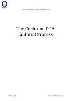 The Cochrane DTA Editorial Process