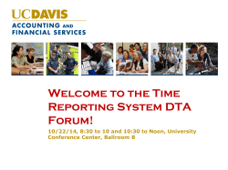 Welcome to the Time Reporting System DTA Forum!