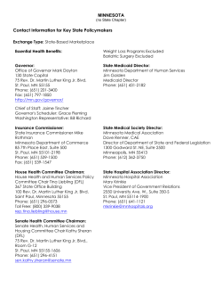 MINNESOTA Contact Information for Key State Policymakers
