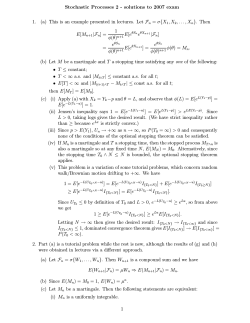Stochastic Processes 2 - solutions to 2007 exam 1. (a) This is an