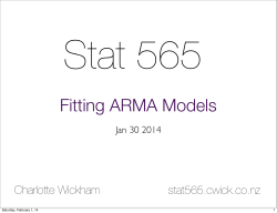 Fitting ARMA Models - Time Series.stat565