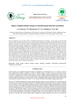 Impact of global climate change on beneficial plant
