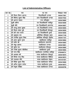 Important Telephone Numbers
