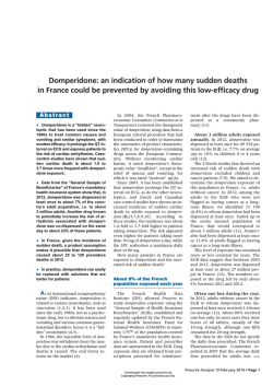 Domperidone: an indication of how many sudden deaths in France