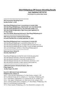 2014 Off Season Wrestling Results as of 10/12/14