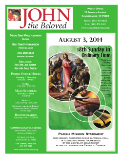 AUGUST 3, 2014 - St. John The Beloved Catholic Church