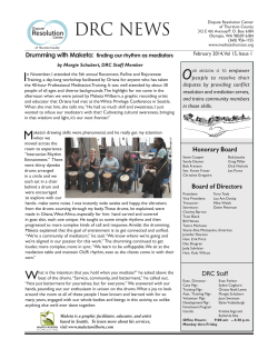 DRC Newsletter – Winter 2014 - Dispute Resolution Center of