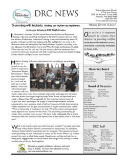 DRC Newsletter &ndash; Winter 2014 - Dispute Resolution Center of