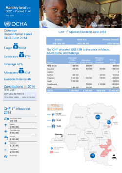 Pooled fund DRC Monthly brief July 2014