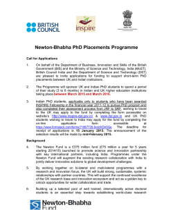 Call for Short-Term PhD Placement Under Newton