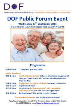 DOF Public Forum Event