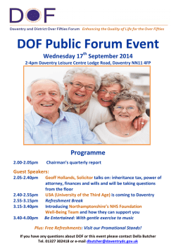 DOF Public Forum Event
