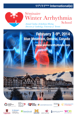 February 7-9th, 2014 - 12th International Winter Arrhythmia School