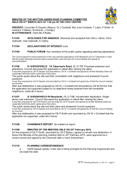 Planning Minutes 31st March 2014 - Wotton-under