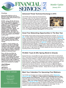 January 14 Newletter - FS-ISAC