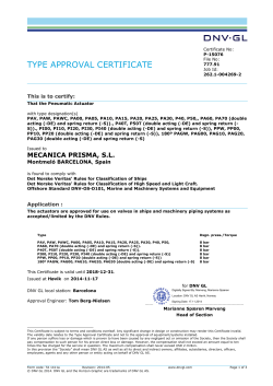 TYPE APPROVAL CERTIFICATE
