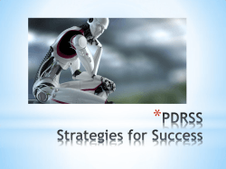 PDRSS Strategies for Success