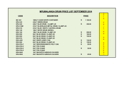 MPUMALANGA DRUM PRICE LIST SEPTEMBER 2014