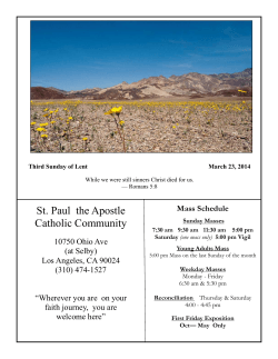 Bulletin for March 23, 2014 - St. Paul the Apostle Catholic Community