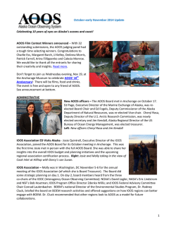 Oct/early Nov 2014 - Alaska Ocean Observing System