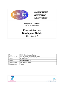 Context Service Developers Guide Version 0.2