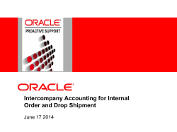Intercompany Accounting for Internal Order and Drop Shipment