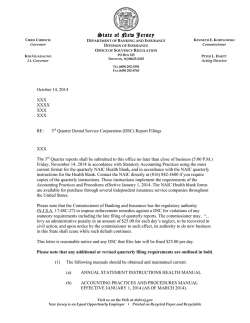 DSC Quarterly Filing Instructions