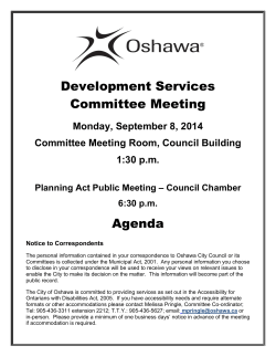 Sept 8, 2014 DSC Agenda