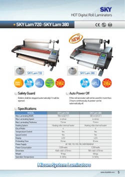 DSB Sky Lam 720 Laminator Sell Sheet