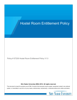 Hostel Room Entitlement Policy - Shiv Nadar University Links Page