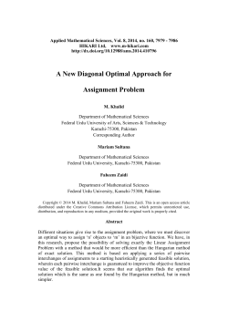 A New Diagonal Optimal Approach for Assignment Problem