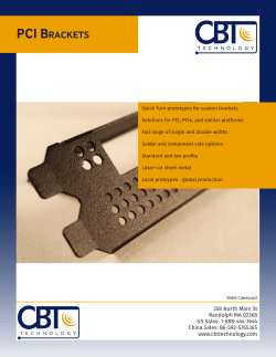 PCI BraCkets - CBT Technology