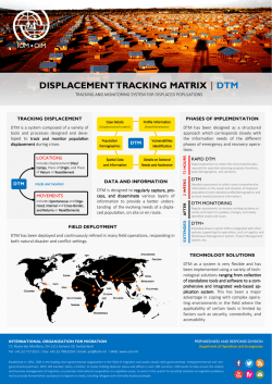 DISPLACEMENT TRACKING MATRIX DTM