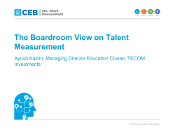 The Boardroom View on Talent Measurement