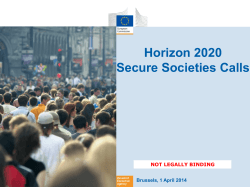 Horizon 2020 Secure Societies Calls